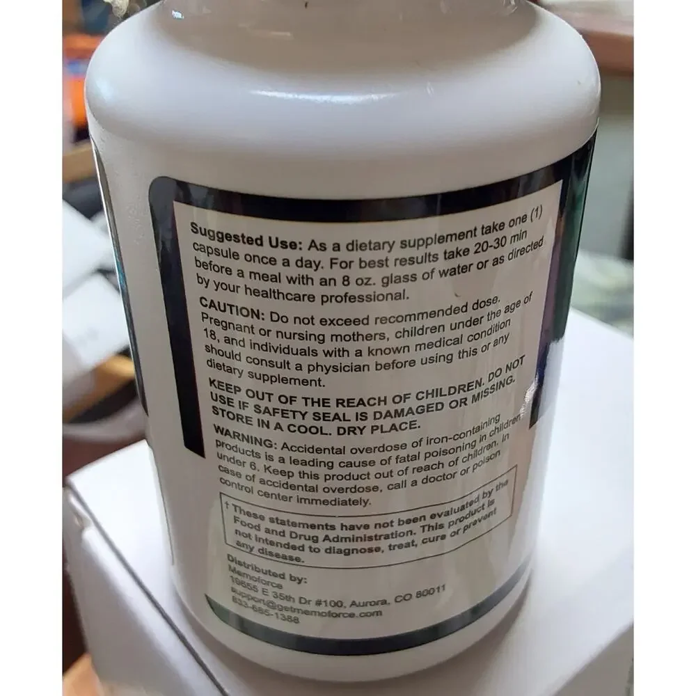 Memoforce memory and focus 3 Bottles 30 capsules ea 90 total expires 03/2027